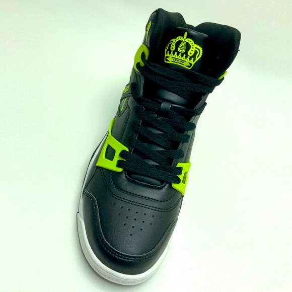 Men\'s Troop Delta Black Lime Green White High-Top Sneaker NWT